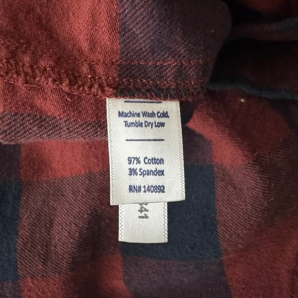 MARINE LAYER Shirt Large Downey Flannel Buffalo Plaid Button Down Front Pocket - Picture 14 of 15